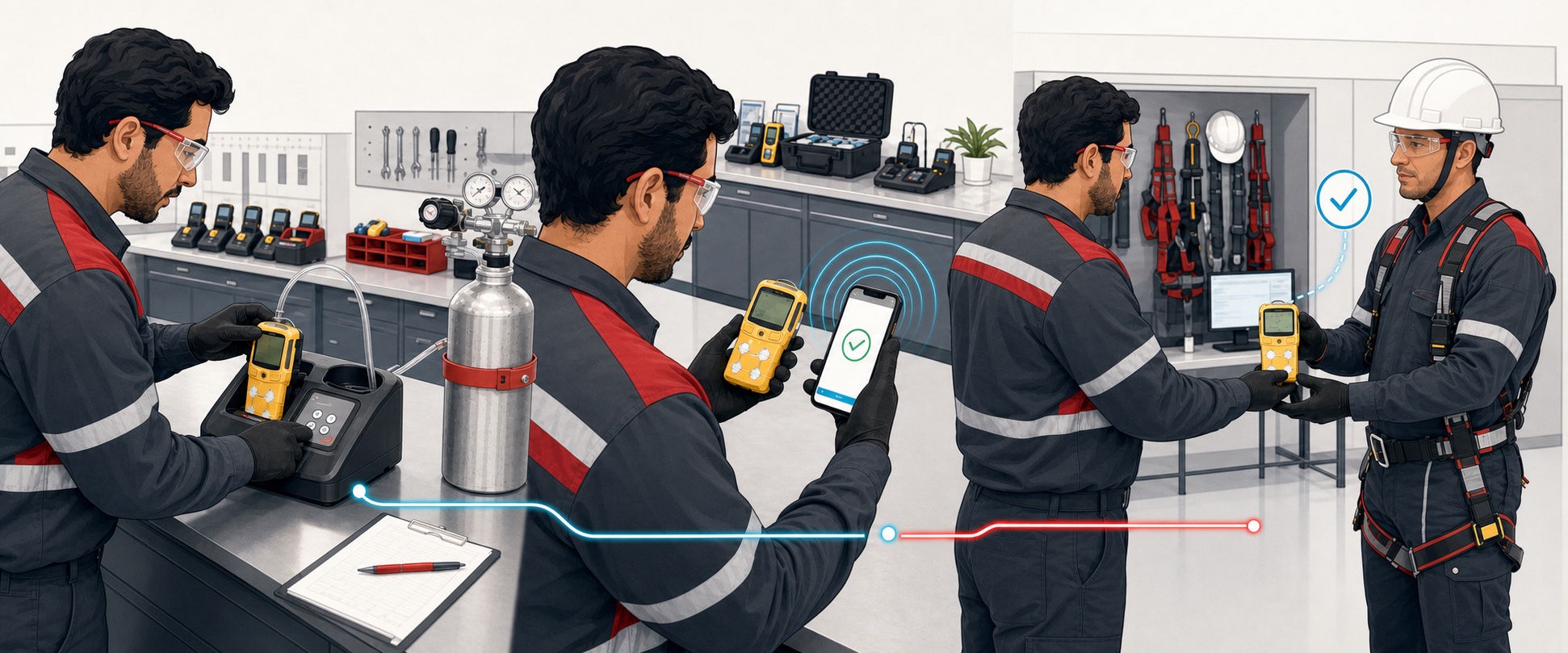 Fluxo tecnológico aplicado ao controle de detectores de gases