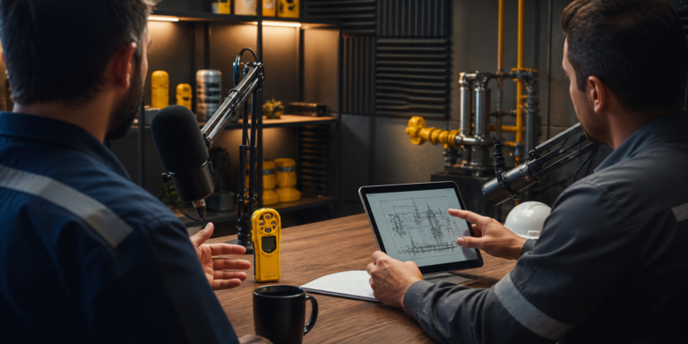 Podcast técnico sobre segurança industrial, detectores de gases e decisões de campo